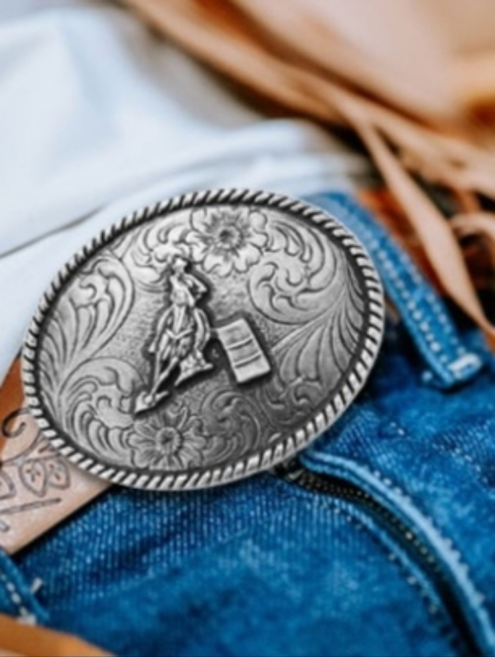Barrel racer Barrel racing western rodeo Cowboy cowgirl belt buckle New